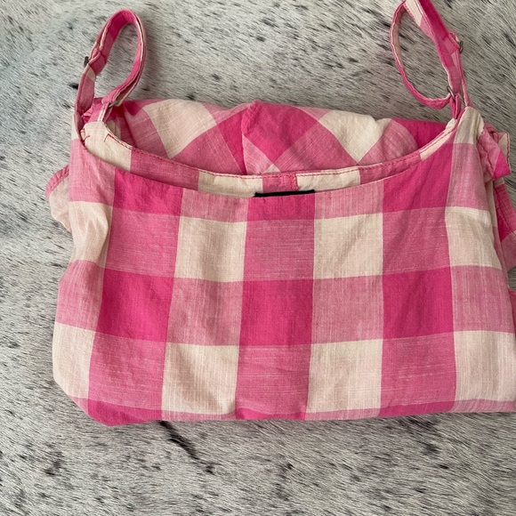 Bobeau Pink and White Gingham Blouse with Ruffle Sleeves - Picture 2 of 4